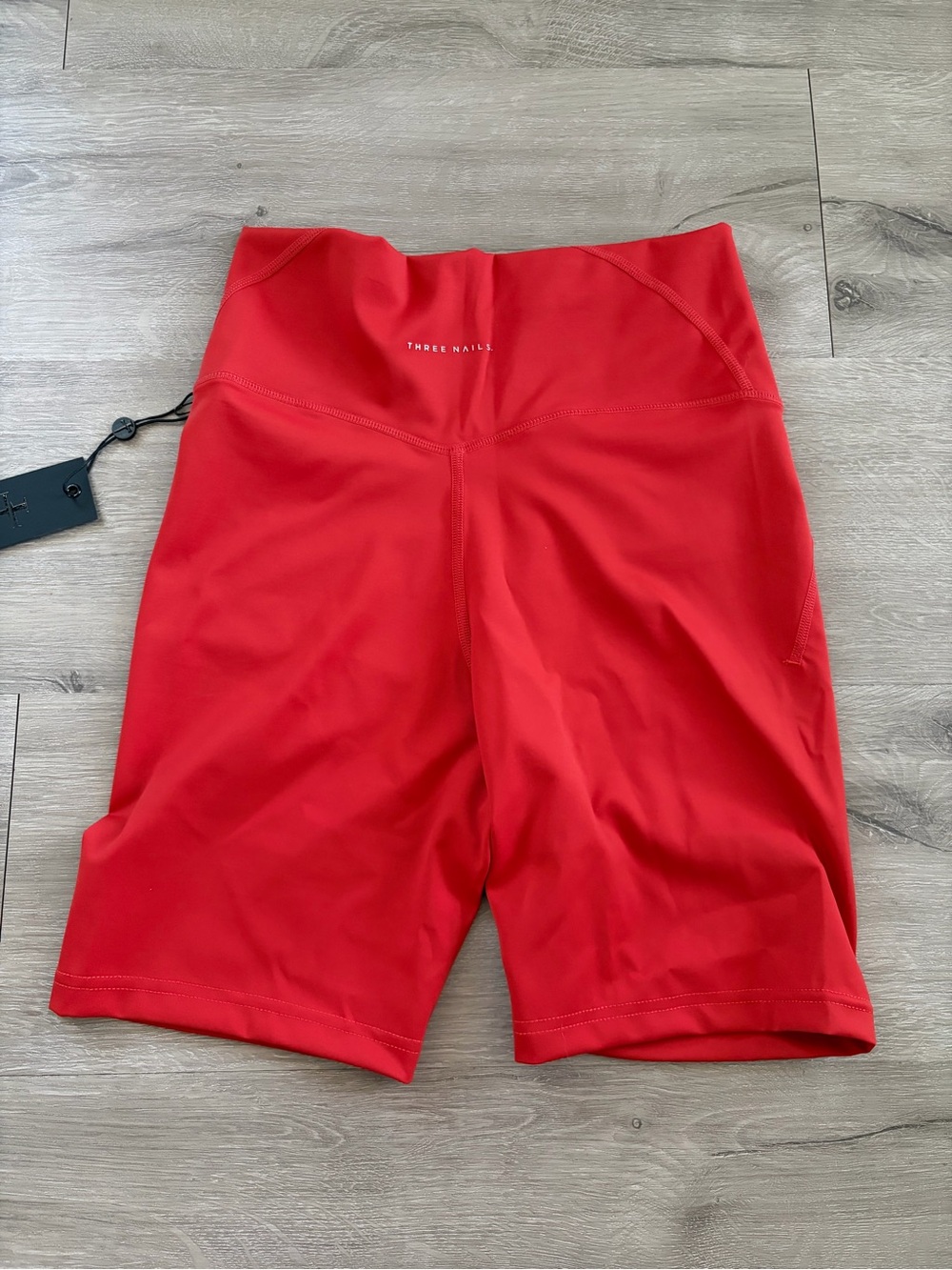Women's Red High-Waist Biker Shorts